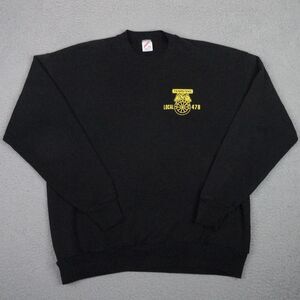 Vtg Teamsters Sweatshirt Mens XL Black Jerzees Crew Pullover Local 478 USA Made